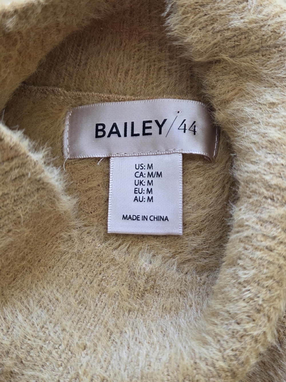 Bailey 44 Sweater Sleeveless Fuzzy Mock Neck Goldenrod Gold Yellow Medium - Picture 5 of 6